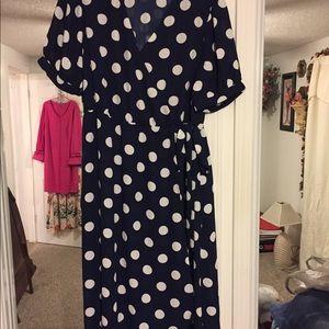 Large Navy/White Polka Dot Dress
